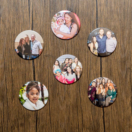 Custom Large Round Photo Magnets (set of 06)